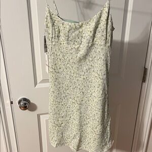 Aritzia Light Green Floral Mini Dress
